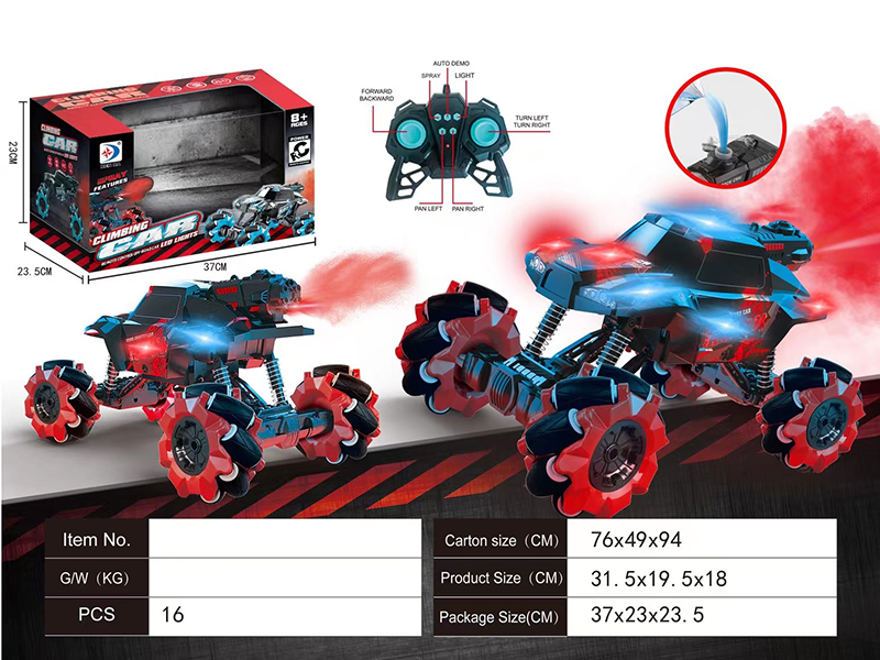 1:14 9-Channel Remote Control Drift Spray Climbing Car With Light