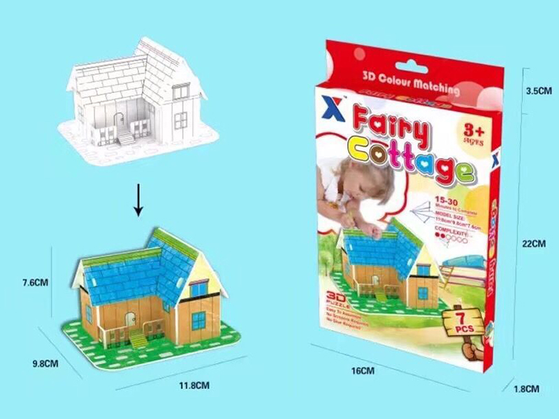 DIY Coloring 3D Puzzle Fairy Cottage