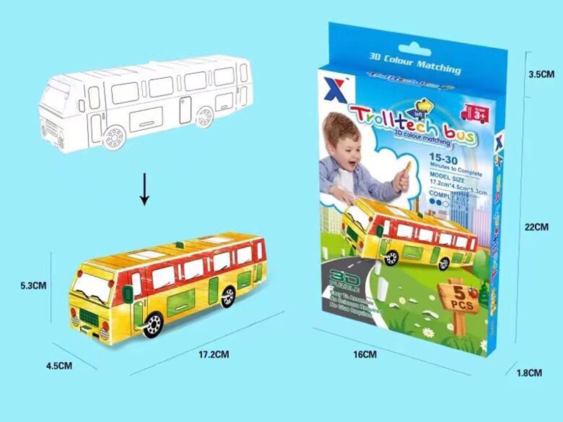 DIY Coloring 3D Puzzle - Bus