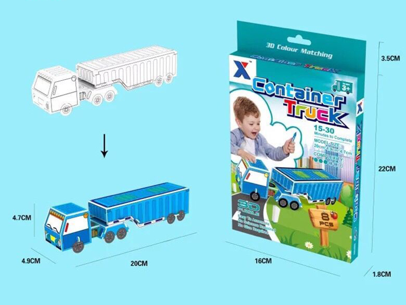 DIY Coloring 3D Puzzle - Container Truck