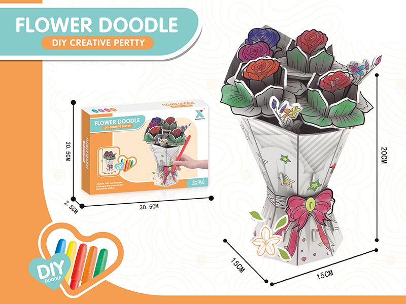 DIY Coloring 3D Puzzle - Rose