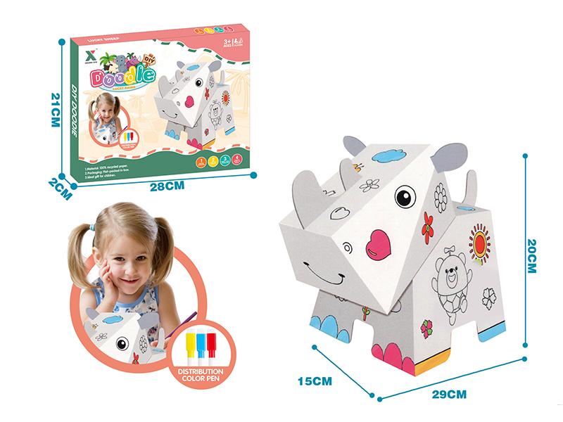 DIY Coloring 3D Puzzle - Rhino