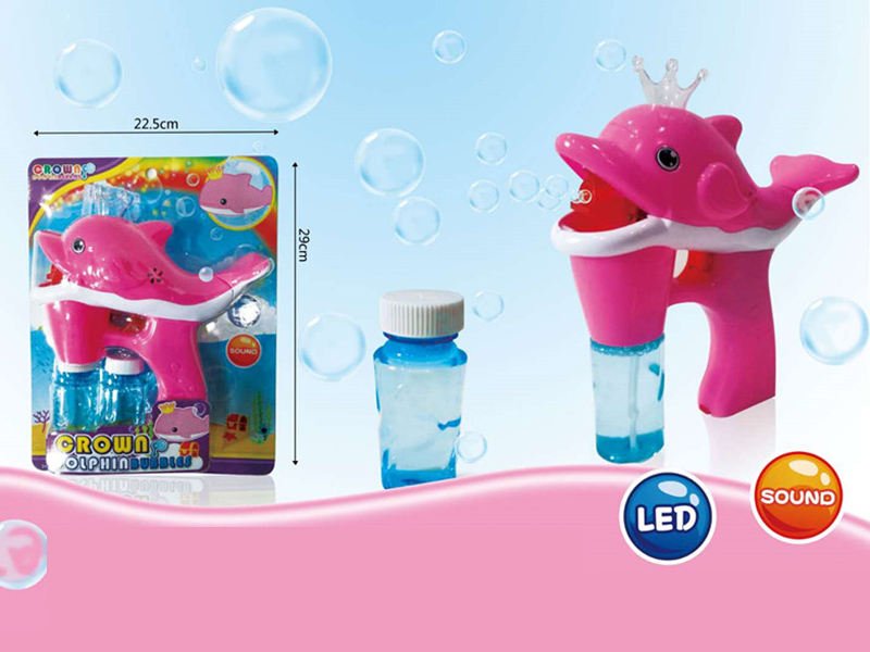 Dolphin Bubble Gun With Two Bottles Of 70ml Bubble Water(With Light And Music)