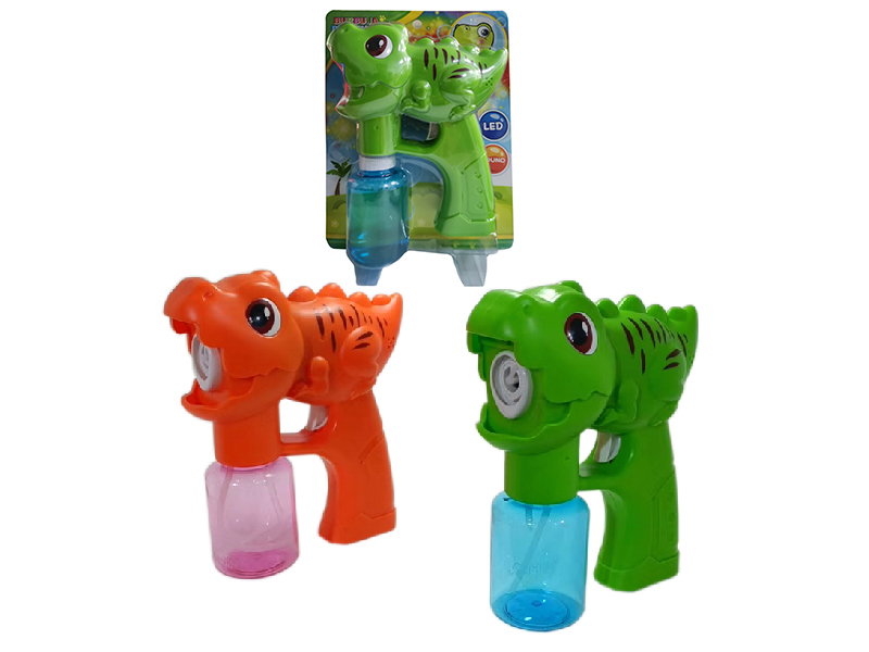 Dinosaur Bubble Gun With Light + 1*130ml Bubble Water