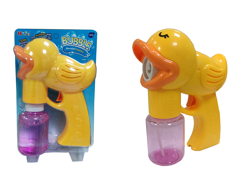 Yello Duck Bubble Gun With Light + 1*130ml Bubble Water