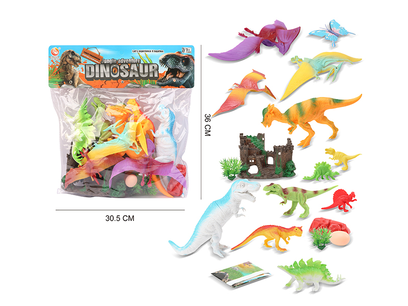 18PCS Dinosaur World