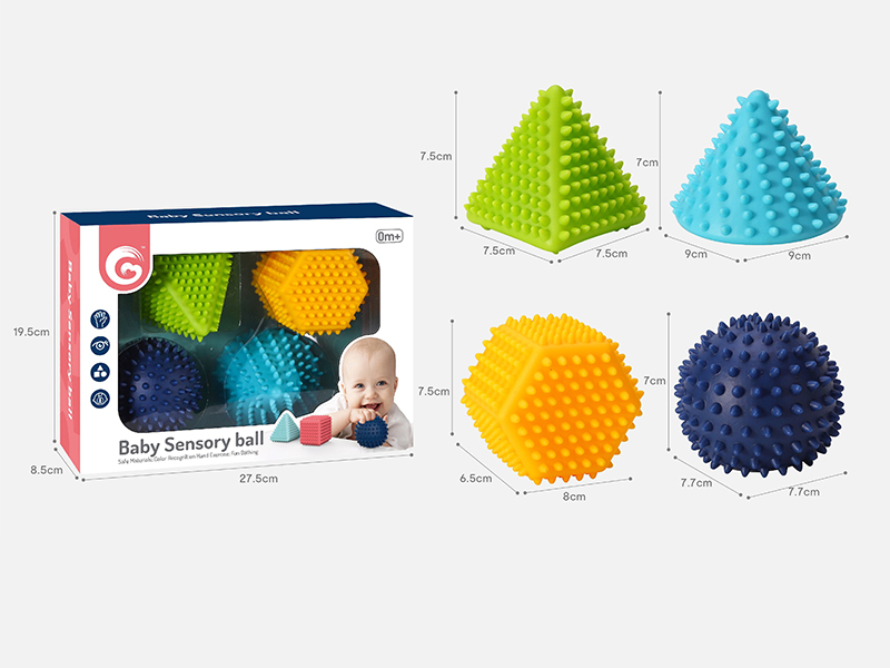 Geometric Shape Baby Sensory Balls 4pcs