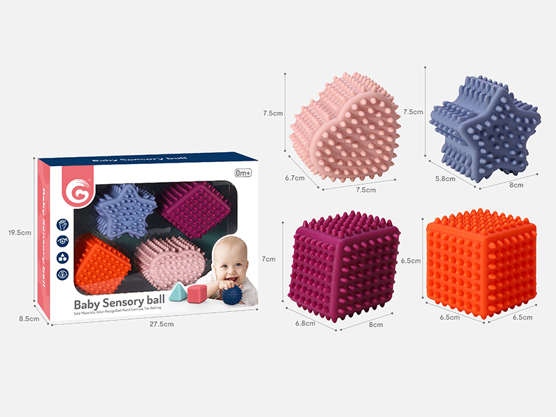 Geometric Shape Baby Sensory Balls 4pcs