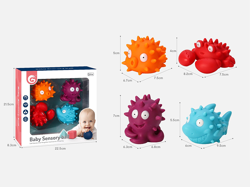 Ocean Animal Baby Sensory Balls 4pcs