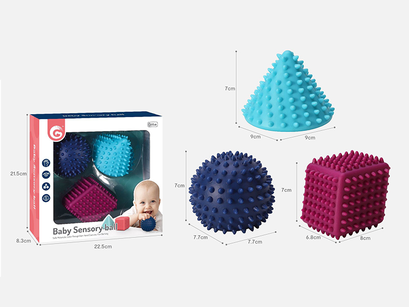 Geometric Shape Baby Sensory Balls 3pcs