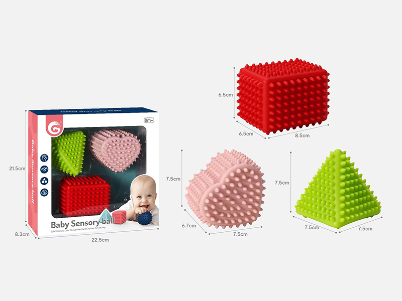 Geometric Shape Baby Sensory Balls 3pcs