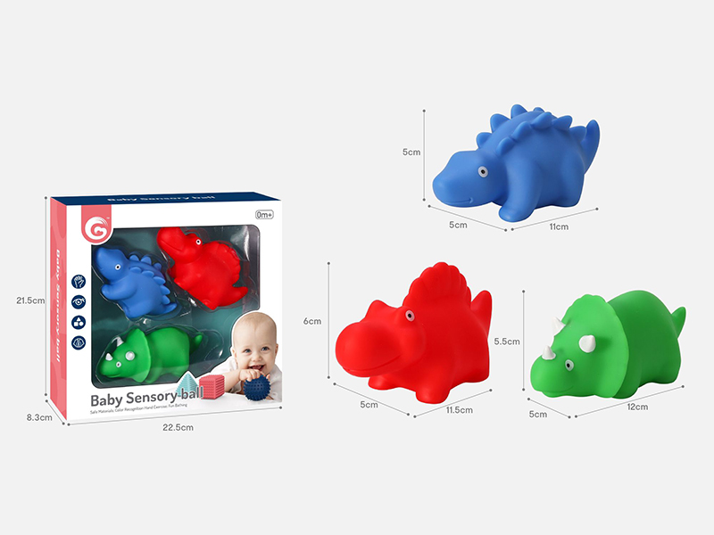 Dinosaur Shape Baby Sensory Balls 3pcs