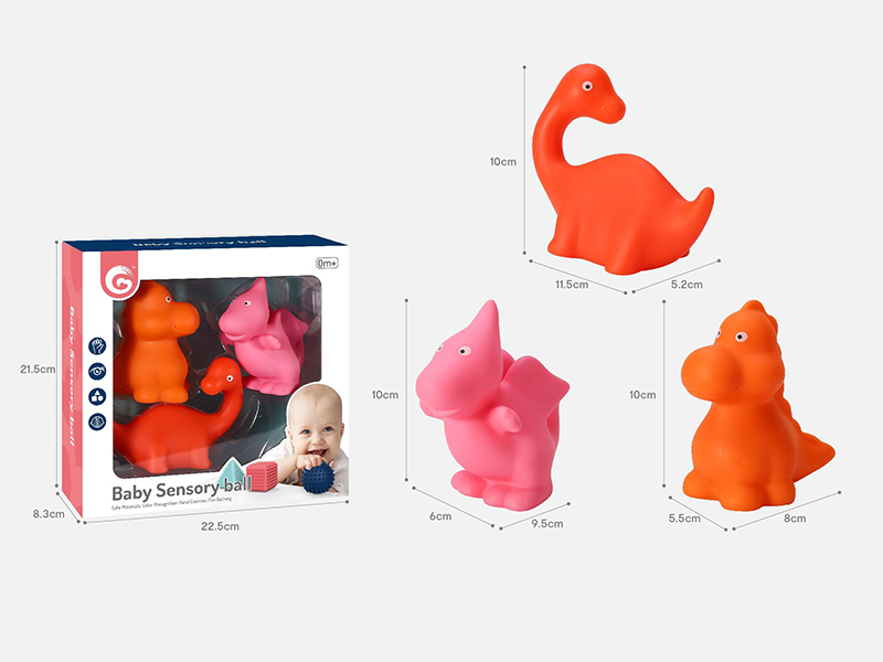 Dinosaur Shape Baby Sensory Balls 3pcs