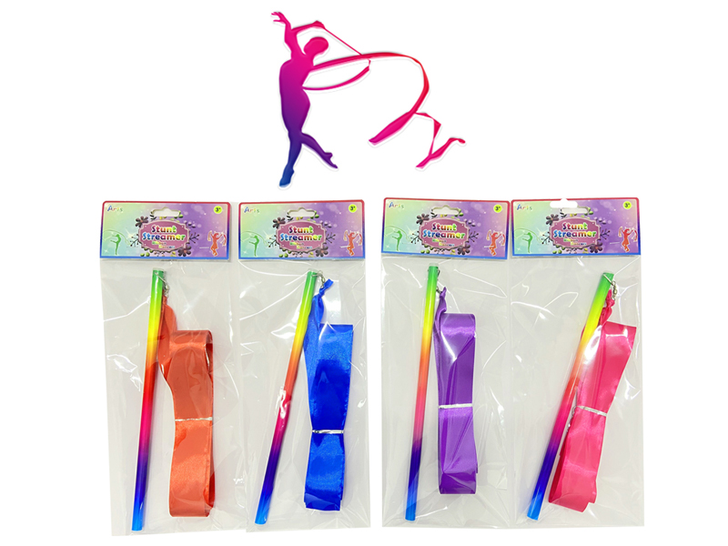 4M Rainbow Handle Rotating Ribbon Rhythmic Gymnastics Stick
