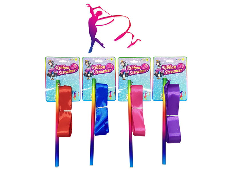 4M Rainbow Handle Rotating Ribbon Rhythmic Gymnastics Stick