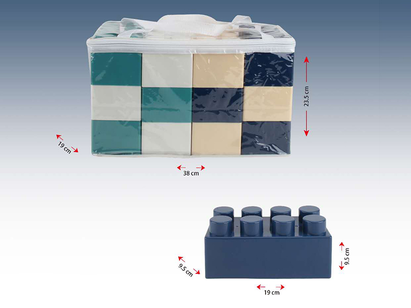 12pcs Nordic Color Large Building Blocks