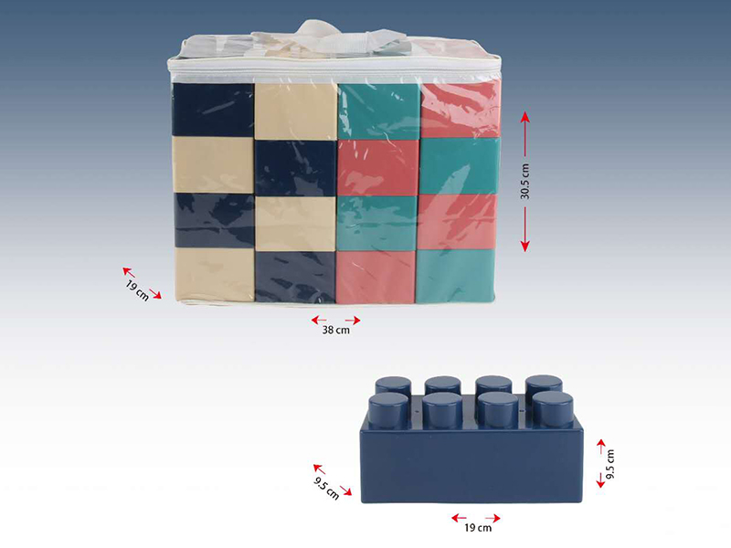 16pcs Nordic Color Large Building Blocks