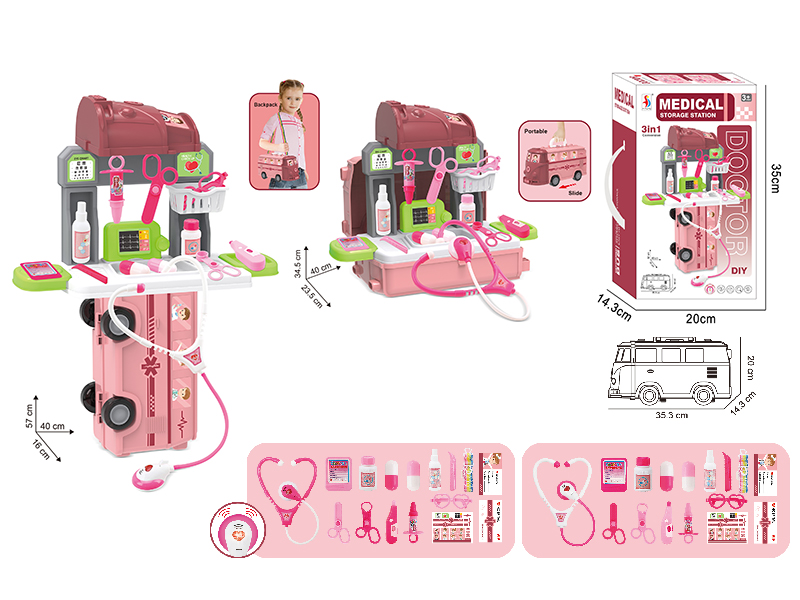 Medical Storage Car 3 In 1