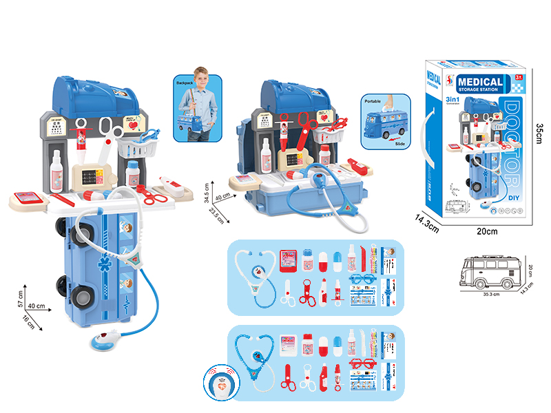 Medical Storage Car 3 In 1