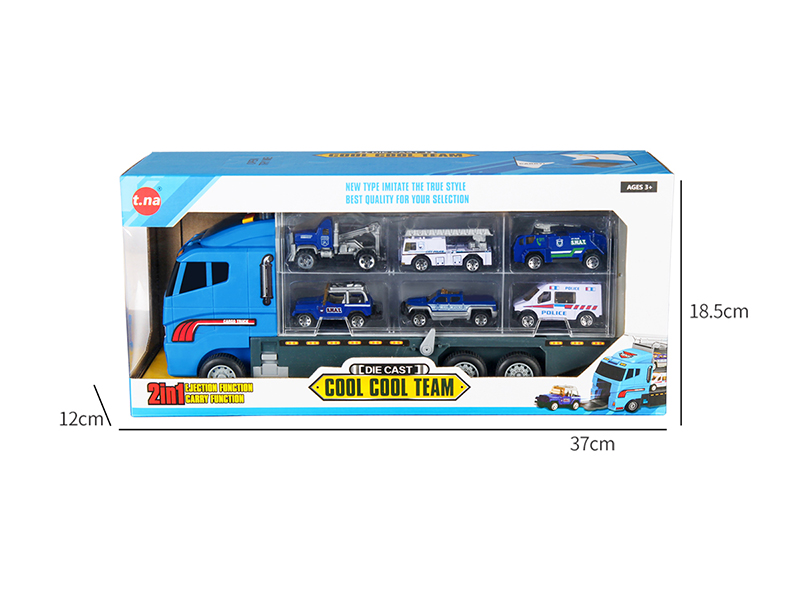 Alloy Police Car Storage Container Truck