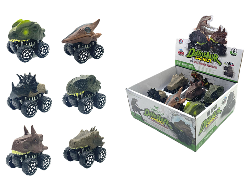 6PCS Friction Dinosaur Car