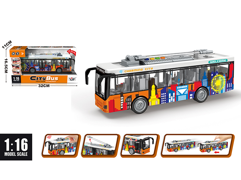 1:16 Friction City Tram Sightseeing Bus(UV Printed Color Pattern)