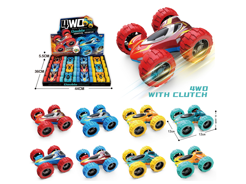 12PCS Friction Double Sided Car