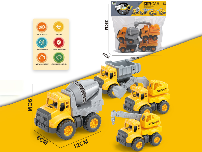 4PCS Friction Engineering Vehicle