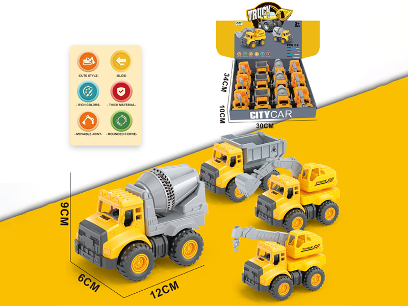 12PCS Friction Engineering Vehicle