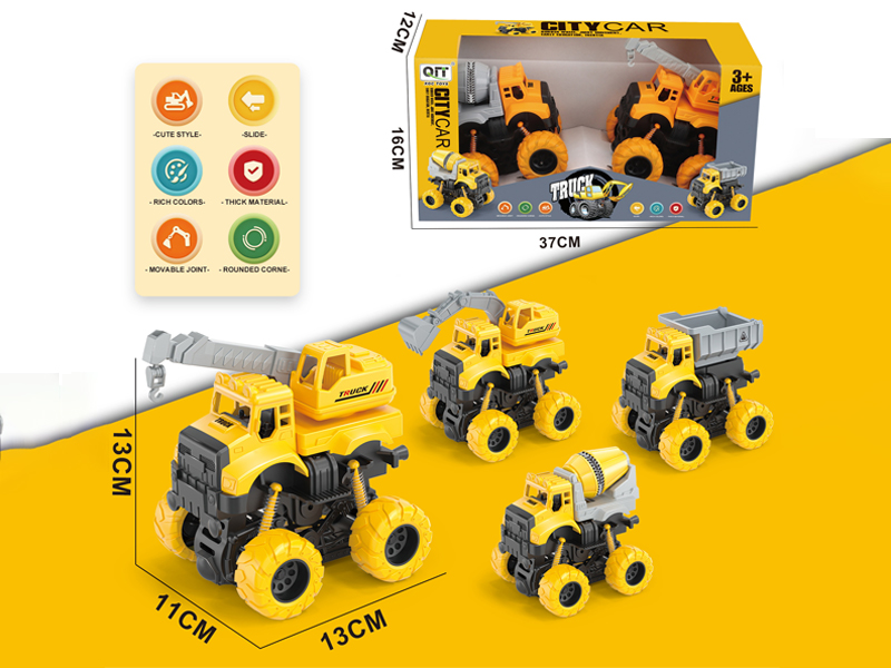 2PCS Friction Mountain Engineering Vehicle