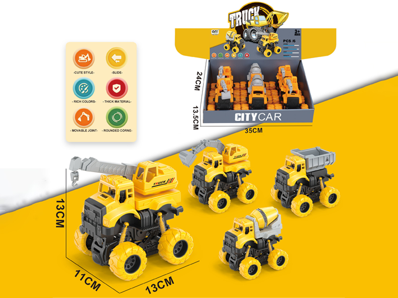 6PCS Dual Friction Mountain  Engineering Vehicle