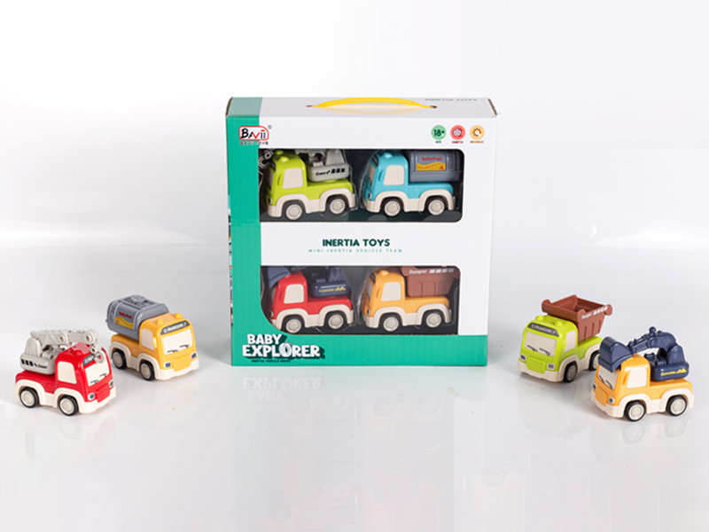 Friction Excavator, Tipper Truck, Crane, Oil Tank Truck(4PCS)