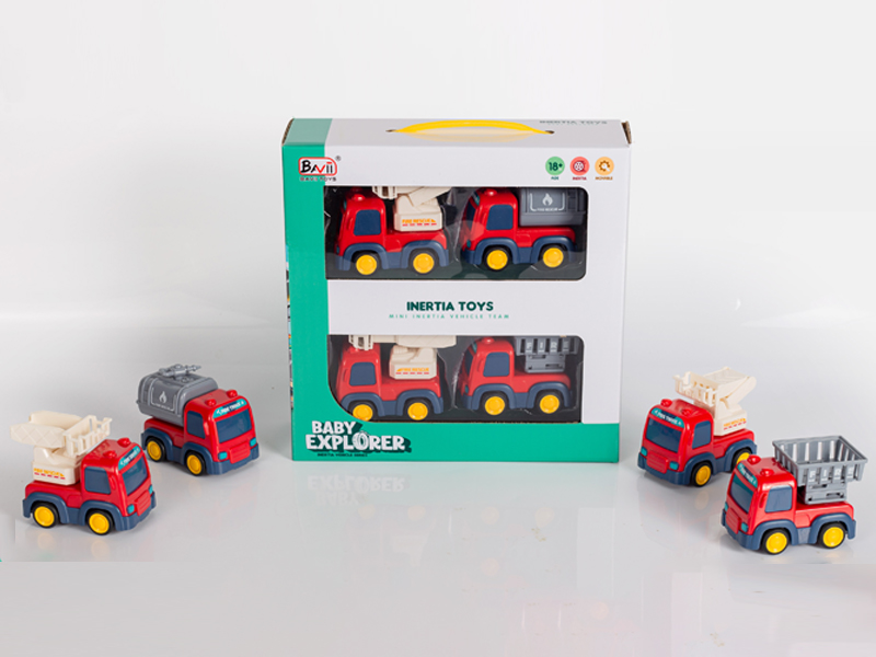 Friction Ladder Truck, Lift Truck, Rescue Truck, Water Cannon Truck(4PCS)