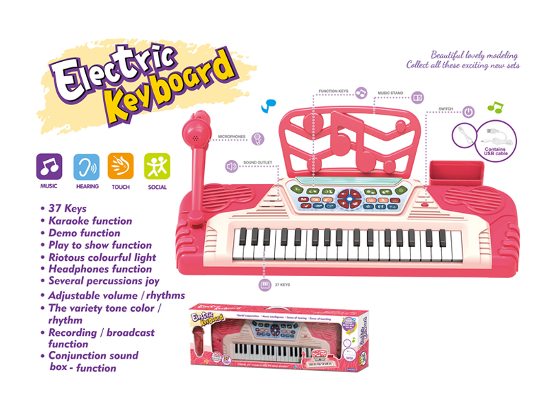 37 Key Electronic Organ(Rose Red)