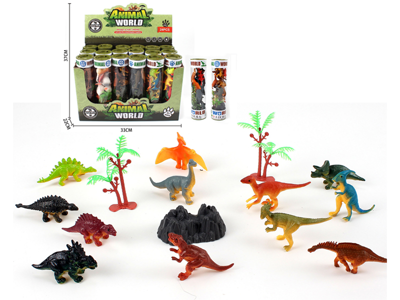24PCS Painted Dinosaur Toy Set