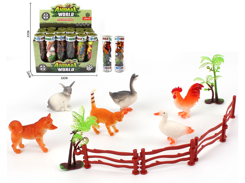 24PCS Fowl Animals Toy Set