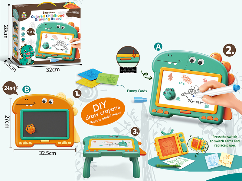 Dinosaur Shape Colored Drawing Board