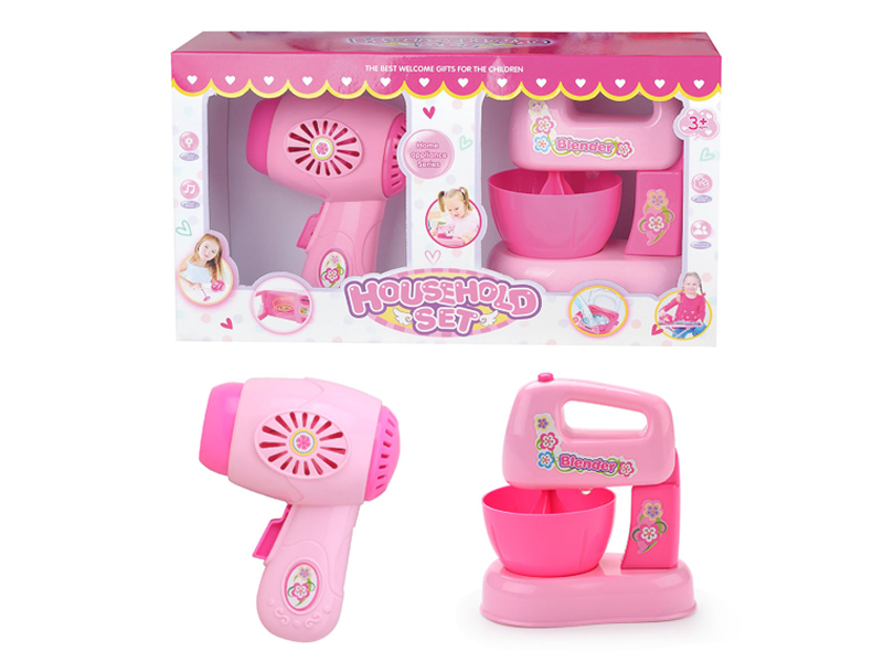 B/O Hair Dryer+Egg Beater Toy