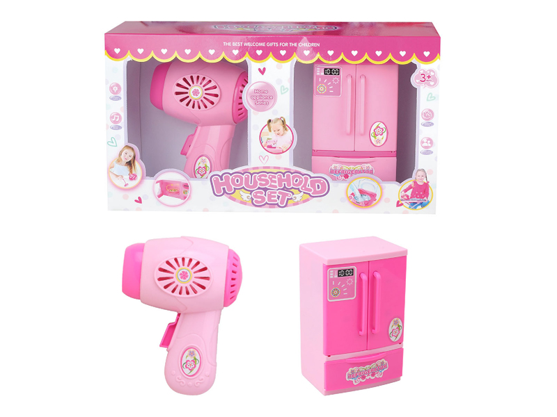B/O Hair Dryer+Refrigerator Toy