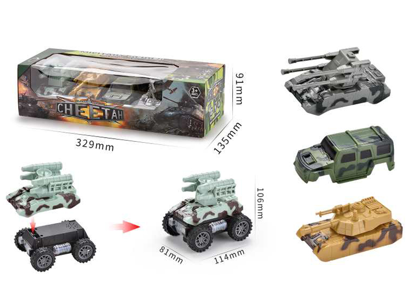 B/O Go And Bump Military Car With Light And Music