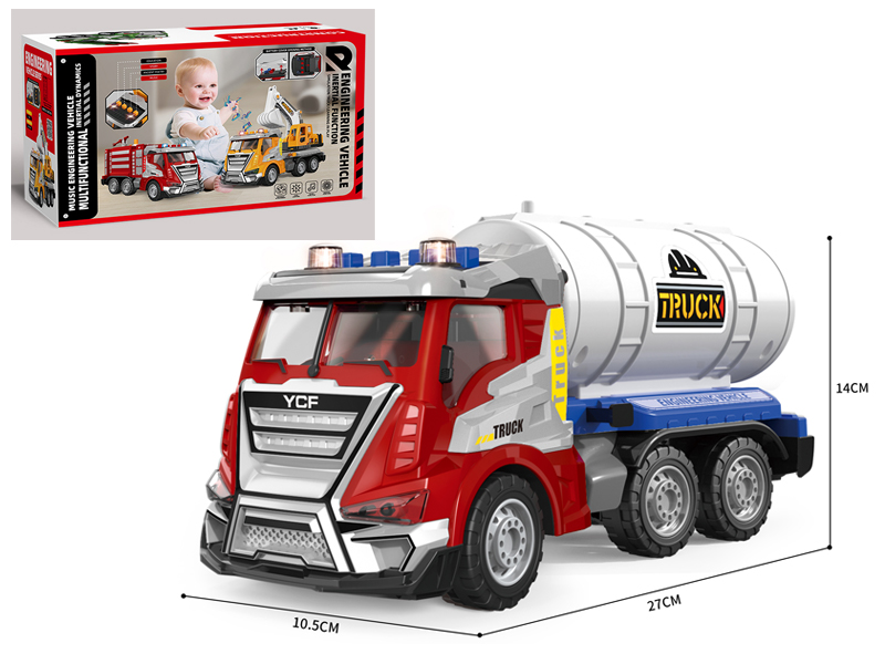 1:16 Friction Engineering Oil Tank Truck With Sound And Light