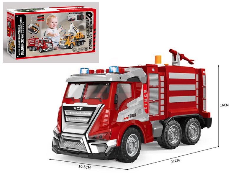 1:16 Friction Fire Truck With Sound And Light