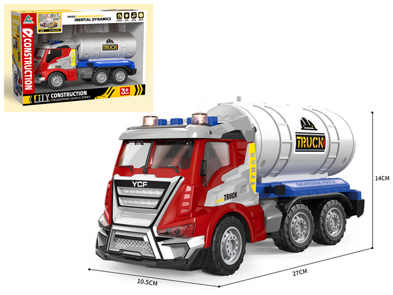 1:16 Friction Engineering Oil Tank Truck With Sound And Light