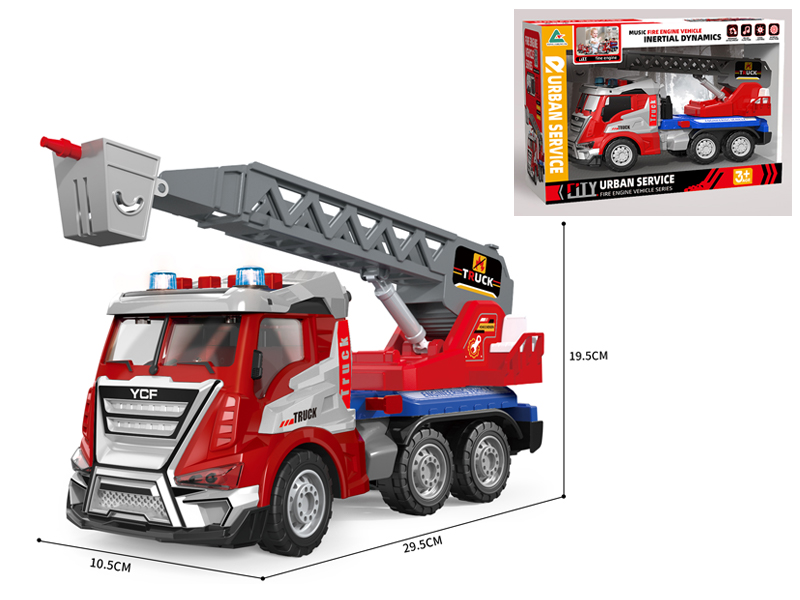 1:16 Friction Fire Ladder Car With Sound And Light