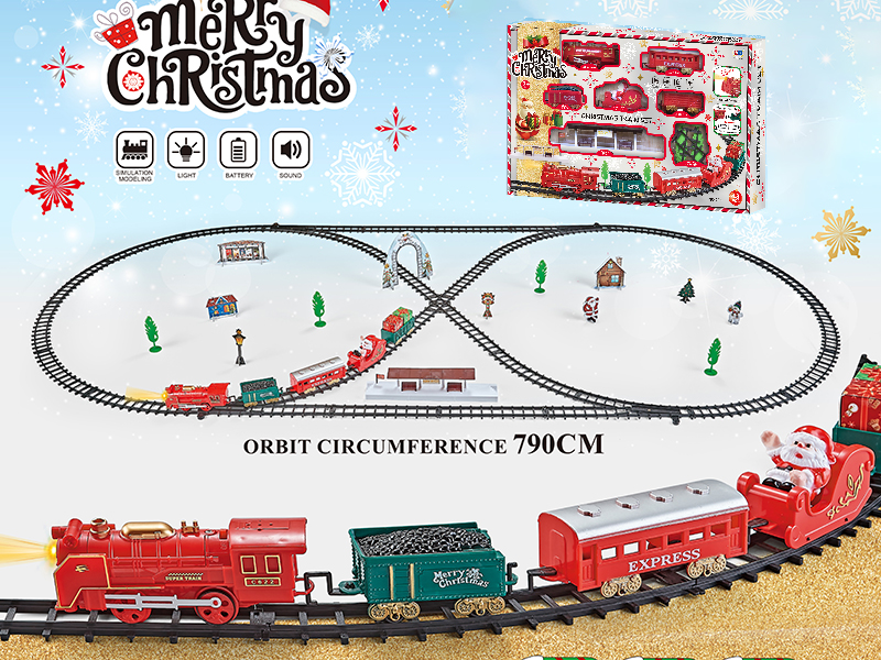 Electric Christmas Rail Train With Light And Music
