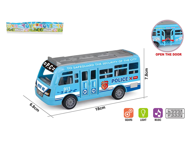 Friction Police Car With Lights And Music (Including Electricity)