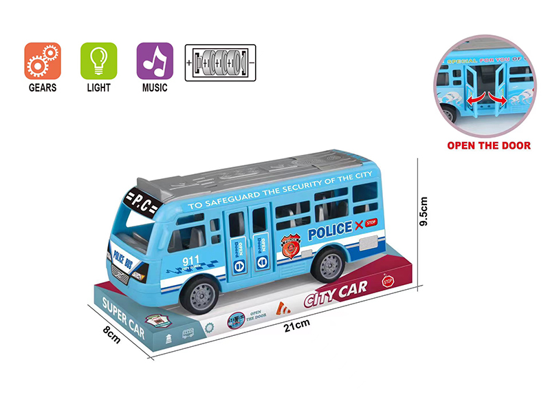 Friction Police Car With Lights And Music (Including Electricity)