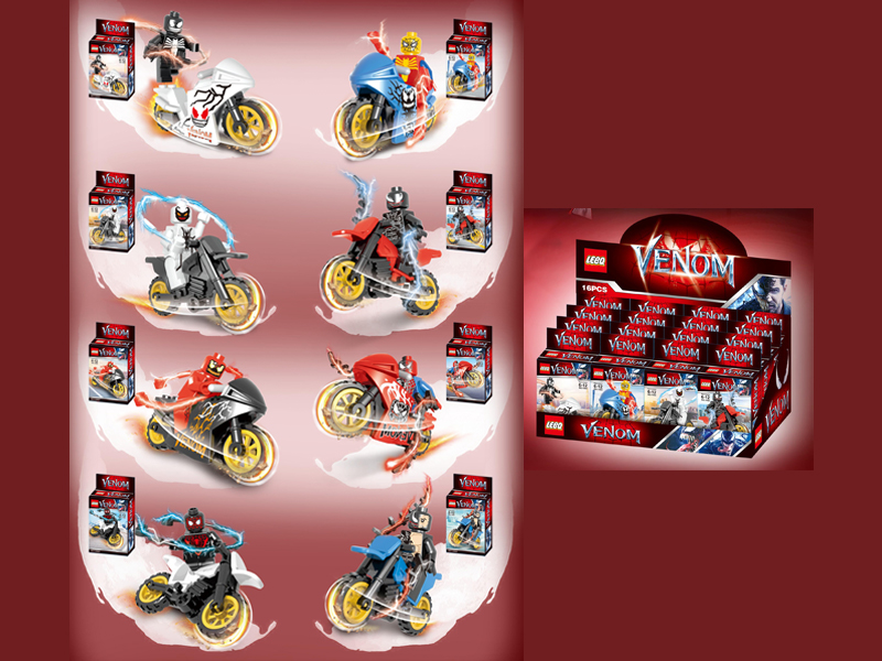 16PCS Venom Motorcycle Building Block
