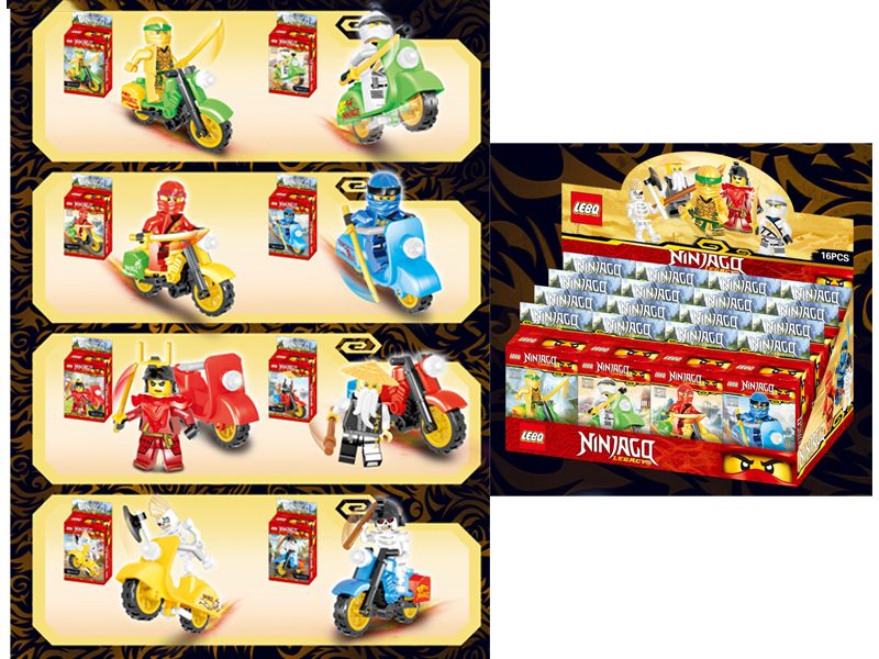 16PCS Ninja Motorcycle Building Block