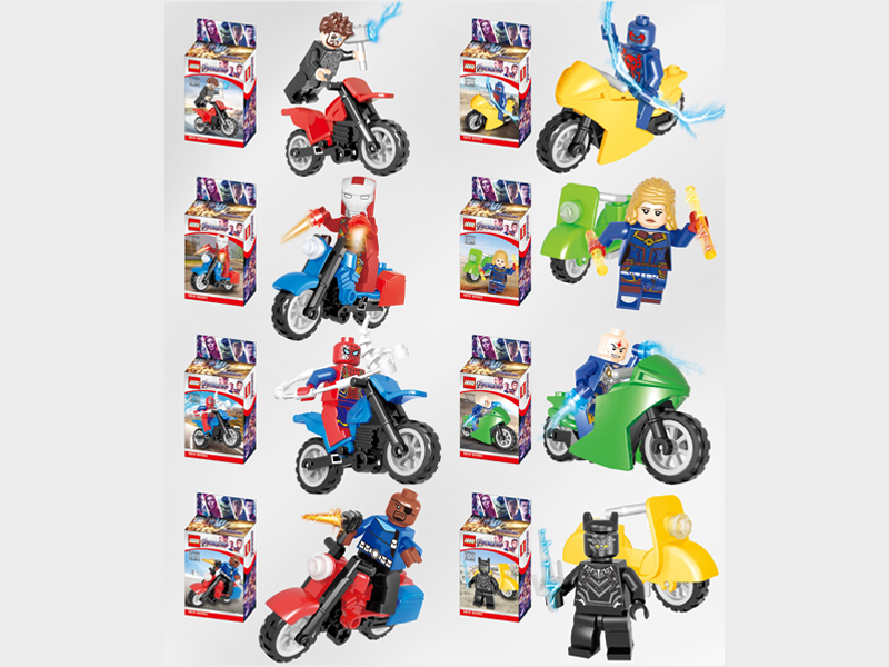 Avengers With Motorcycle Blocks